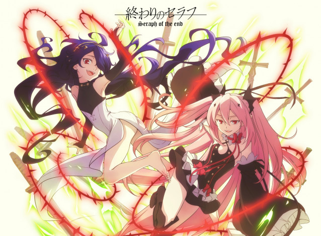 Обои картинки фото аниме, owari no seraph, аристократ, крул, цепиш, девушка, вампир, высший, ошурамару