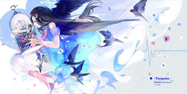 Обои картинки фото аниме, ангелы,  демоны, девушка