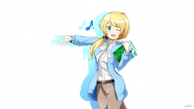 Обои картинки фото new horizon, аниме, unknown,  другое, фон, взгляд, девушка