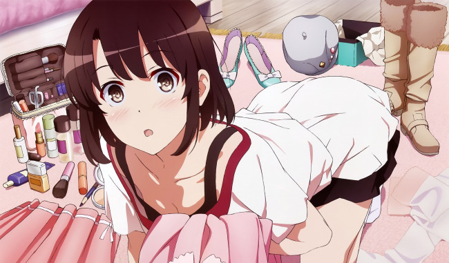 Обои картинки фото аниме, saikano, фон, взгляд, девушка