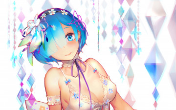 Картинка аниме re +zero+kara+hajimeru+isekai+seikatsu фон взгляд девушка