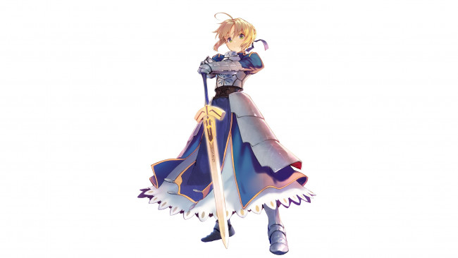 Обои картинки фото аниме, fate, stay night, фон, взгляд, девушка