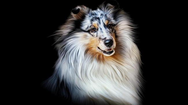 Обои картинки фото рисованное, животные,  собаки, взгляд, собака