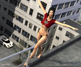 Картинка 3д+графика люди+ people девушка взгляд фон