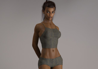 Картинка 3д+графика люди+ people девушка взгляд фон