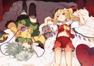 Картинка аниме touhou hasebe yuusaku komeiji koishi flandre scarlet