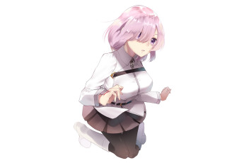 Картинка аниме fate stay+night взгляд фон девушка