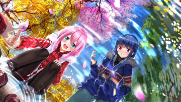 Картинка аниме laid-back+camp swordsouls kagamihara nadeshiko yuru camp shima rin