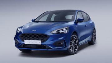обоя ford focus hatchback st-line 2019, автомобили, ford, 2019, st-line, hatchback, focus, blue