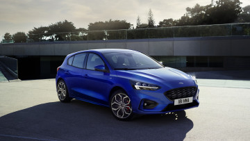 обоя ford focus hatchback st-line 2019, автомобили, ford, blue, st-line, hatchback, focus, 2019