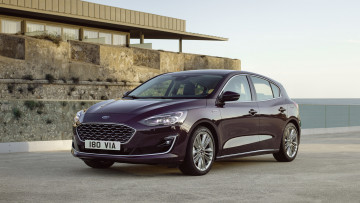 Картинка ford+focus+hatchback+vignale+2019 автомобили ford фиолетовый 2019 vignale hatchback focus