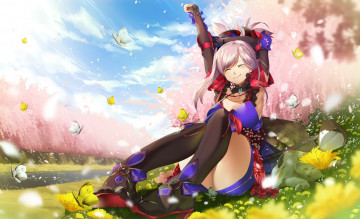 Картинка аниме fate stay+night hamada pochiwo miyamoto musashi grand order