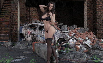 Картинка 3д+графика люди+ people взгляд фон девушка