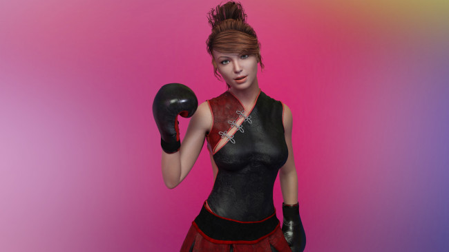 Обои картинки фото 3д графика, спорт , sport, фон, взгляд, девушка