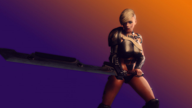 Обои картинки фото 3д графика, ужас , horror, фон, взгляд, девушка