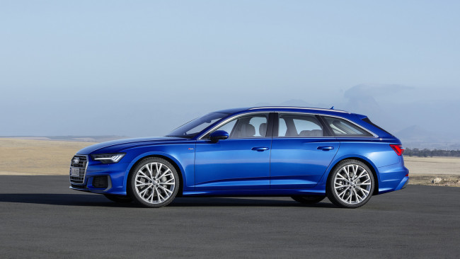 Обои картинки фото audi a6 avant 2019, автомобили, audi, blue, 2019, avant, a6