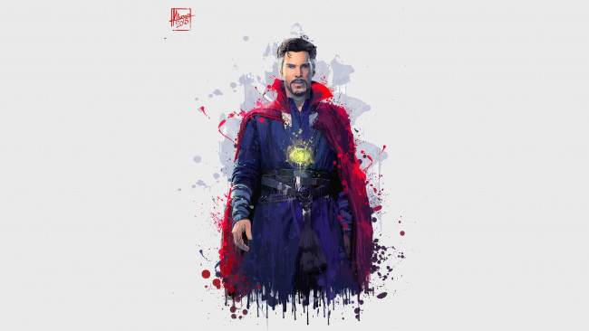 Обои картинки фото dr,  stephen strange,  мстители,  война бесконечности , 2018, рисованное, кино, бенедикт, камбербэтч, doctor, strange, artwork, мстители, война, бесконечности
