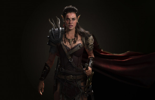 Обои картинки фото 3д графика, фантазия , fantasy, juan, manuel, alonso, эльф, воин, эльфийка, арт, elf, warrior