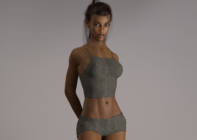 Обои картинки фото 3д графика, люди , people, девушка, взгляд, фон