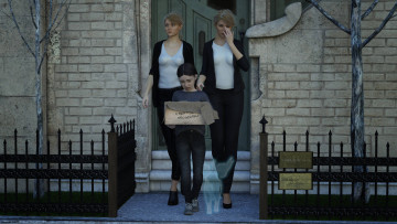 Картинка 3д+графика люди+ people фон взгляд девушки