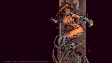 Картинка календари фэнтези скелет девушка существо