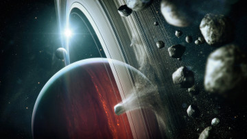 Картинка космос арт звезды галактика планеты вселенная