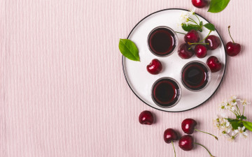 Картинка еда напитки вишня поднос ликер