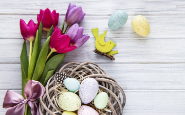 Картинка праздничные пасха праздник тюльпаны декор