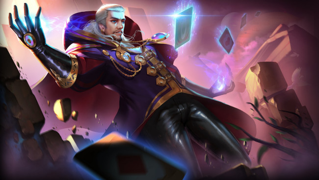 Обои картинки фото видео игры, legend of ace, мужчина, карты, скалы