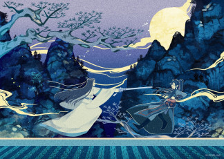 Картинка аниме mo+dao+zu+shi вэй усянь лань ванцзы крыша