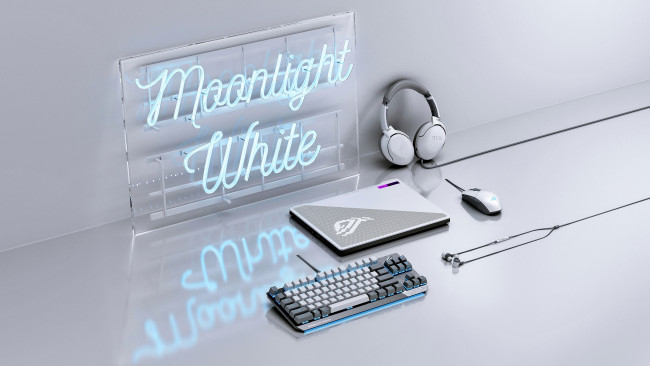 Обои картинки фото asus, компьютеры, обои, наушники, wallpaper, клавиатура, ноутбук, электроника, hi, tech, rog, гаджеты, неоновая, вывеска