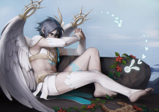 Картинка аниме genshin+impact ангел камень