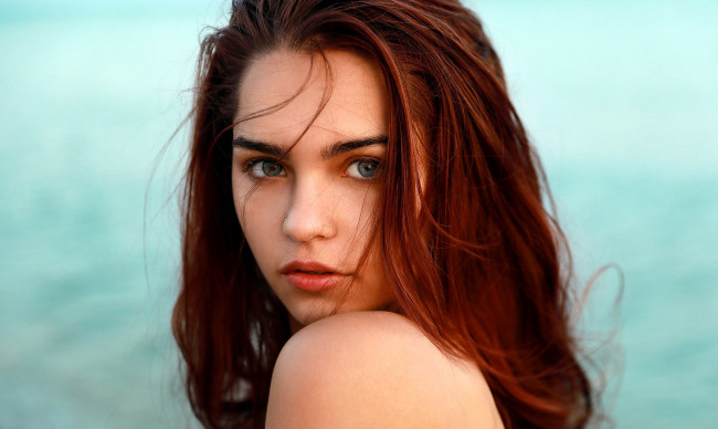 Обои картинки фото девушки, - лица,  портреты, рыжая, лицо