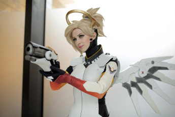 обоя девушки, мария давыдова , lady melamory, образ, косплей, оружие, крылья