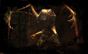 обоя видео игры, dead space, монстр, чудовище