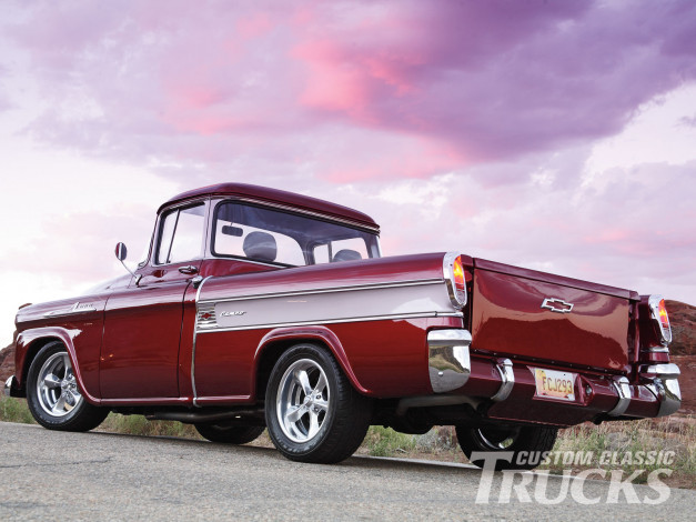 Обои картинки фото 1958, chevy, cameo, автомобили, custom, pick, up