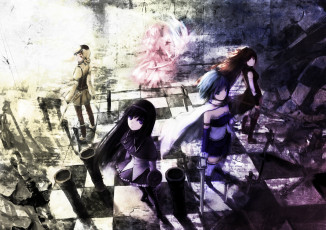 Картинка аниме mahou shoujo madoka magika miki sayaka sakura kyouko kaname akemi homura tomoe mami magica