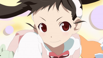 Картинка аниме bakemonogatari hachikuji+mayoi девушка форма портфель бант лента