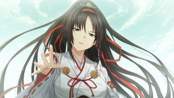 Картинка аниме monobeno девушка национальная одежда