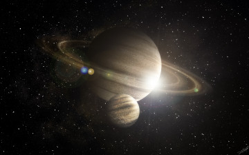 Картинка космос арт кольца планеты