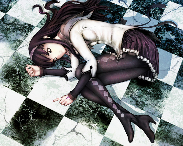 Обои картинки фото аниме, mahou, shoujo, madoka, magika, akemi, homura, magica