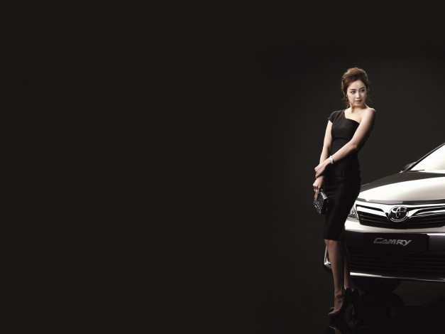 Обои картинки фото автомобили, авто, девушками, японка, фон