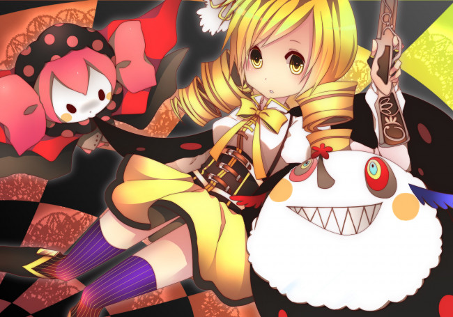 Обои картинки фото аниме, mahou, shoujo, madoka, magika, tomoe, mami, magica