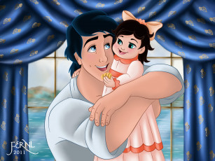обоя мультфильмы, the, little, mermaid, парень, девочка