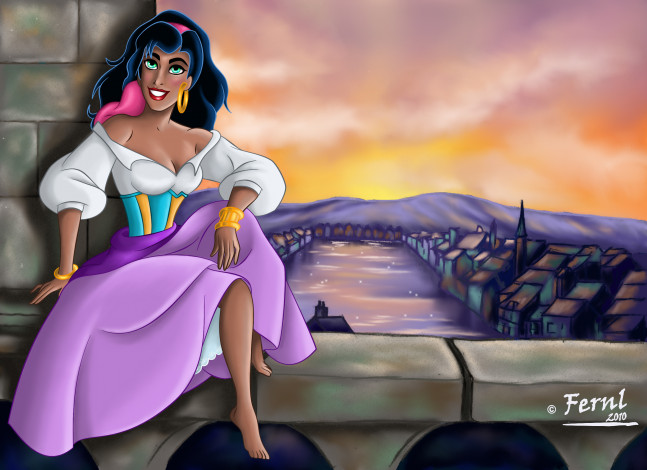 Обои картинки фото мультфильмы, the, hunchback, of, notre, dame, девушка