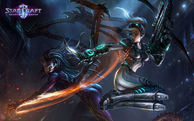 Обои картинки фото starcraft, ii, heart, of, the, swarm, видео, игры, nova, kerrigan