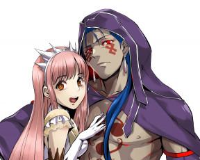 Картинка аниме fate stay+night девушка фон парень взгляд