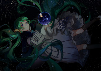 Картинка аниме vocaloid фон взгляд девушка