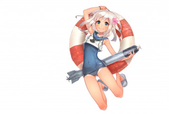 Картинка аниме kantai+collection девушка взгляд фон ракета