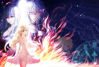 Картинка аниме touhou парень девочки